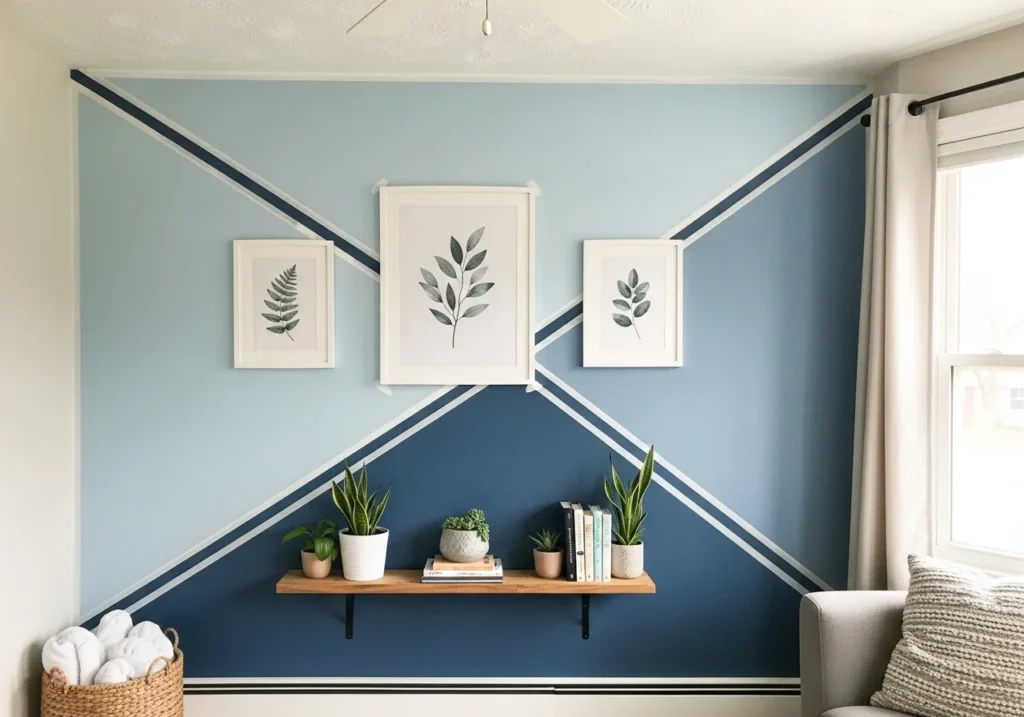 Modern living room with feature wall ideas including textured panels, bold colors, and stylish decor creating a stunning focal point