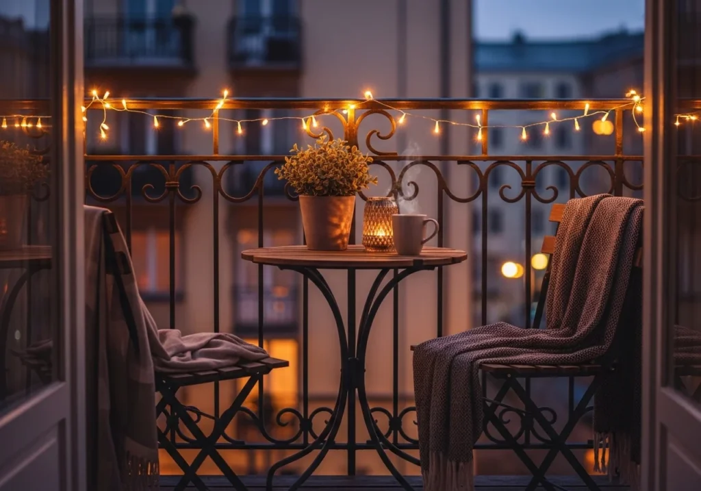 Modern balcony seating arrangement for relaxation