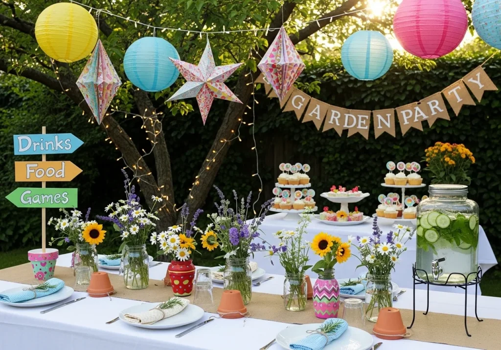 DIY garden party decorations