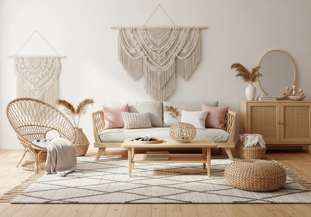 modern boho living room