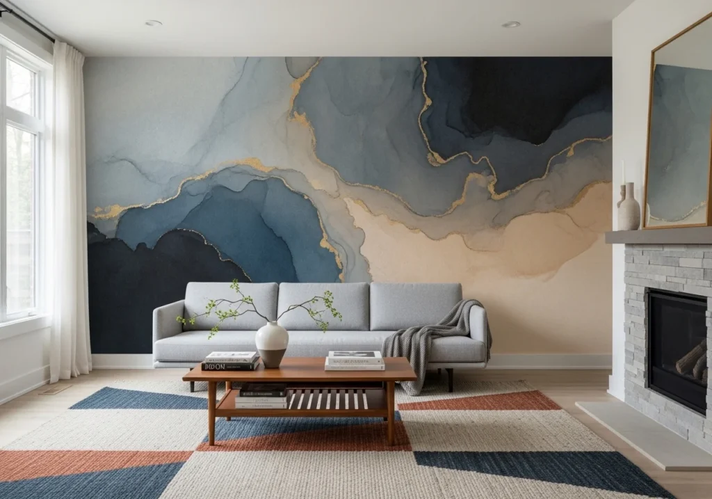 Simple living room wall painting ideas with neutral colors