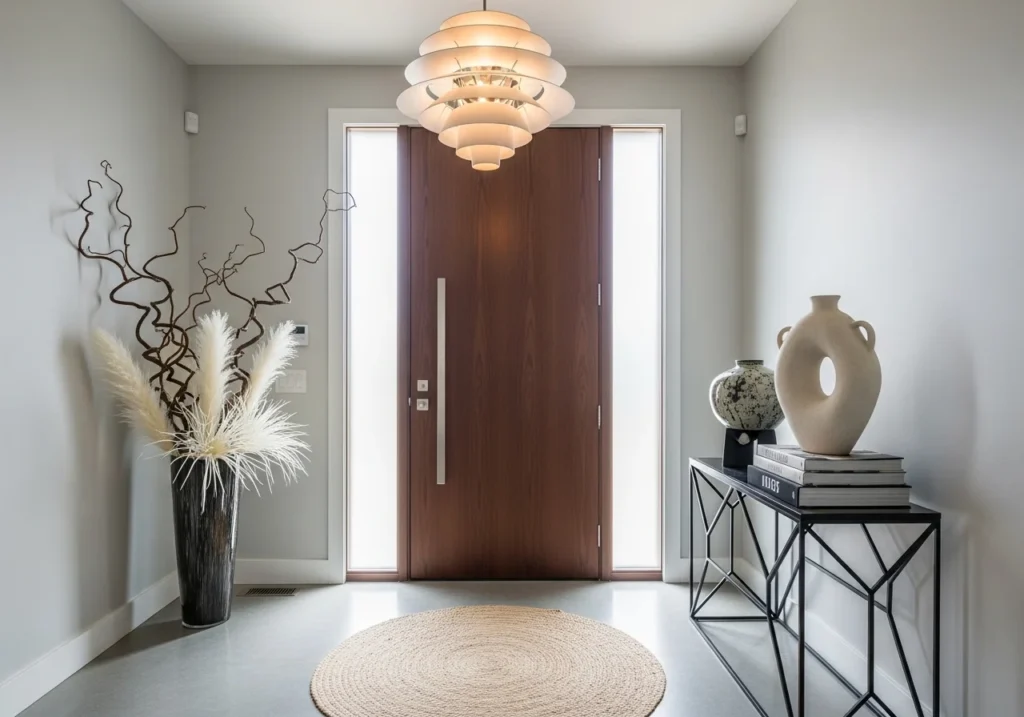 High-end entrance door with bold design and contemporary home exterior