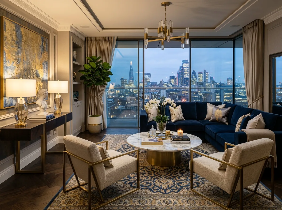Stylish apartment decor ideas with cozy modern furniture and elegant home styling for a comfortable living space.