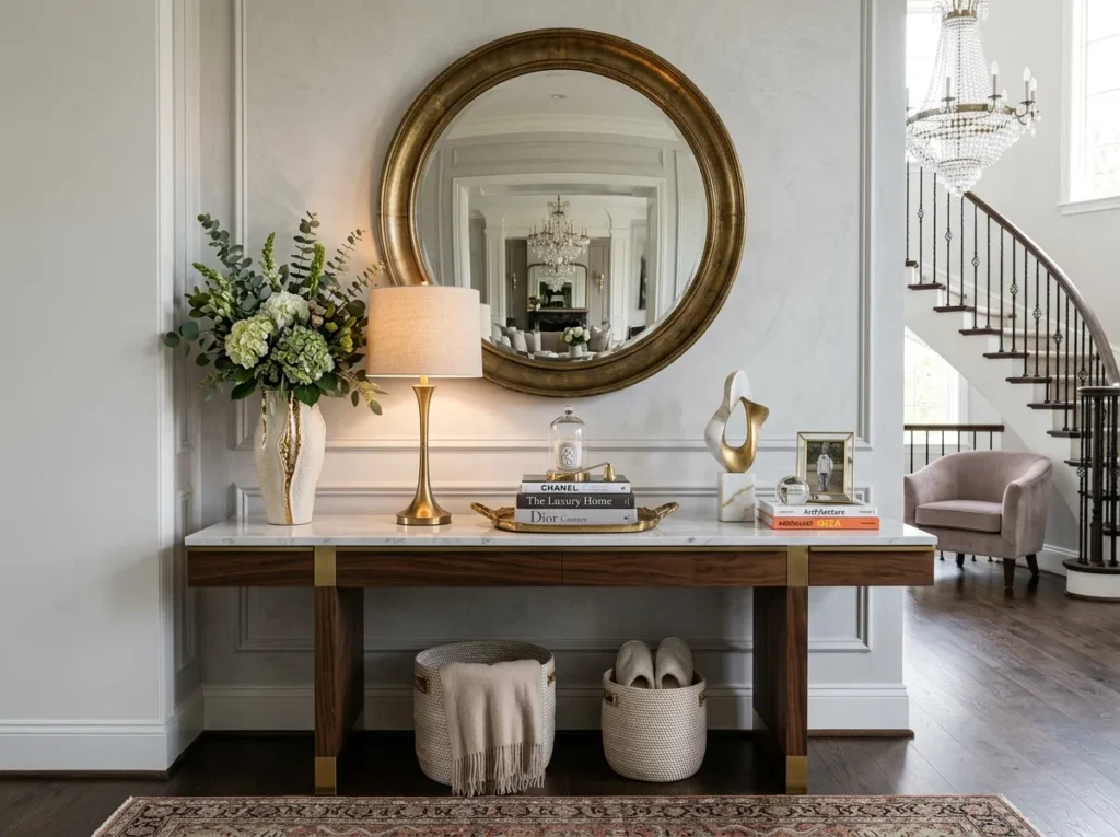  cozy foyer with warm lighting