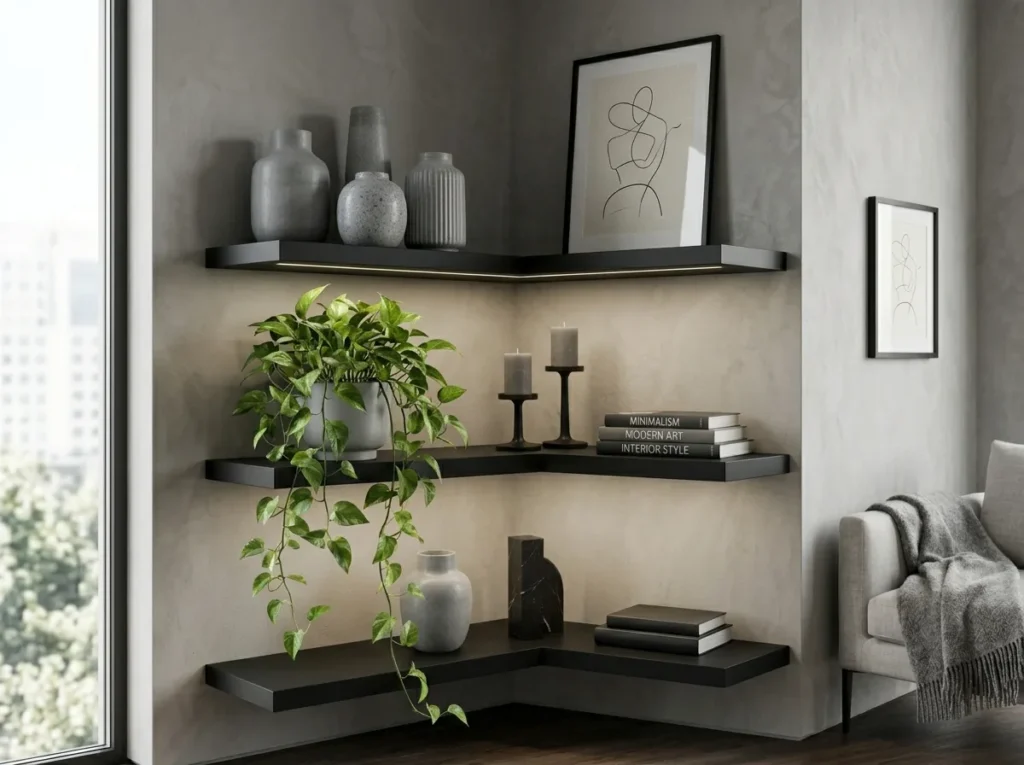 Stylish room corner transformation featuring accent chair, plant, and floor lamp
