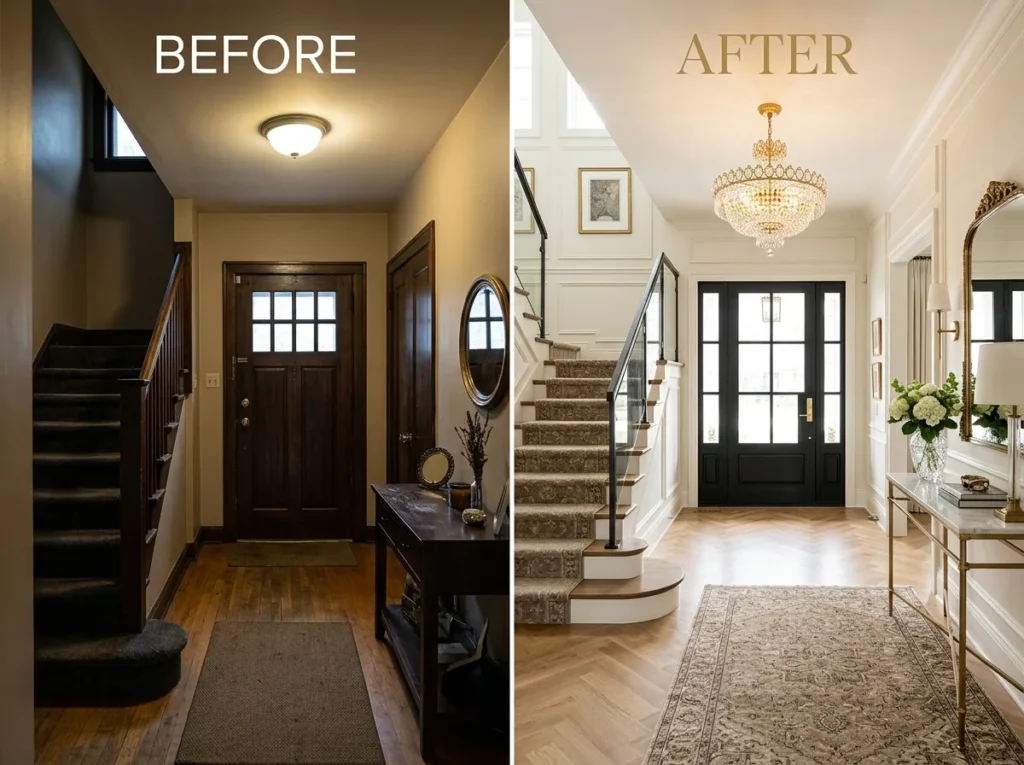  before and after foyer makeover