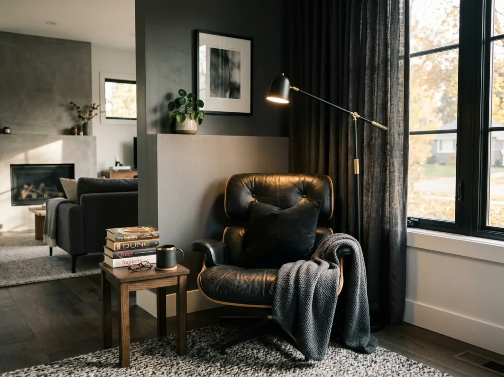 Luxury ambient lighting setup creating a relaxing modern corner atmosphere