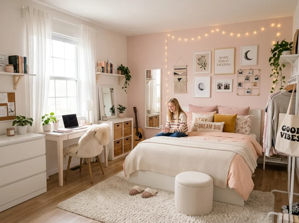 teen girl bedroom ideas with modern decor and soft colors.