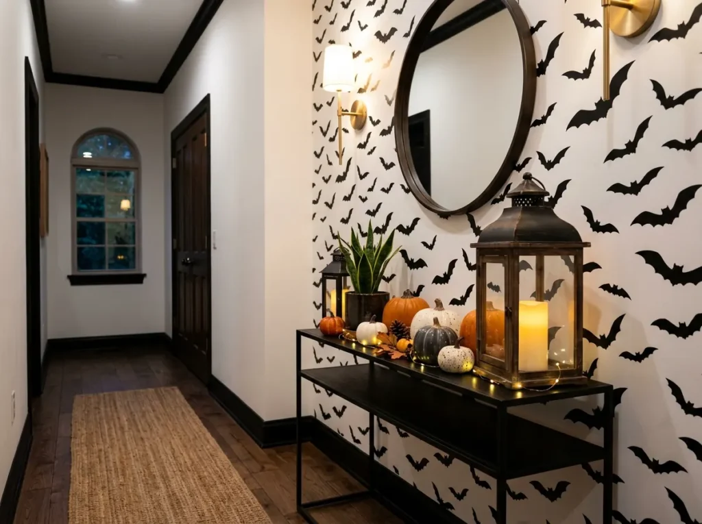 Flying bats wallpaper for Halloween decor